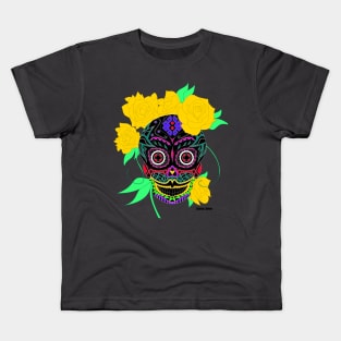 the yellow catrina in mexican calavera ecopop Kids T-Shirt